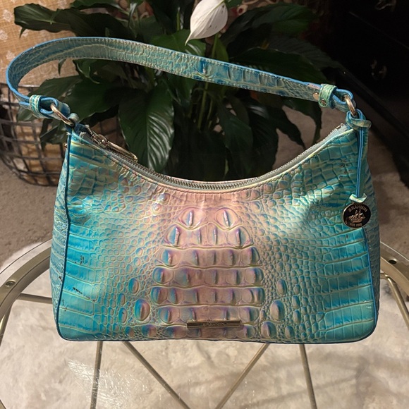 Brahmin Iridescent Blue and Green Shoulder Bag - Picture 1 of 9